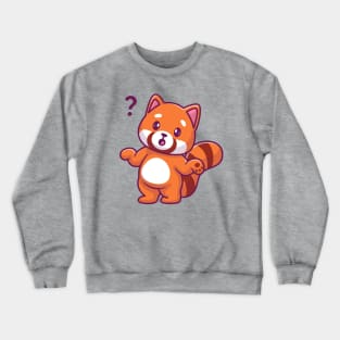 Cute Red Panda Confuse Cartoon Crewneck Sweatshirt